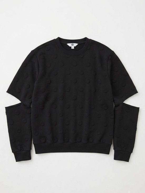 JoyLab Tops - JoyLab Black Textured Dot Sweatshirt Size Small